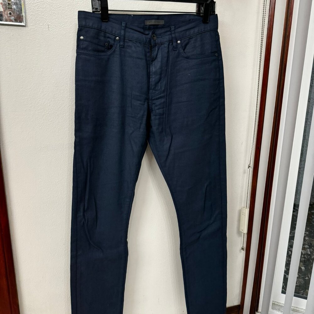 JOHN VARVATOS Coated Blue Skinny Jeans in sz. 30 (with tag)